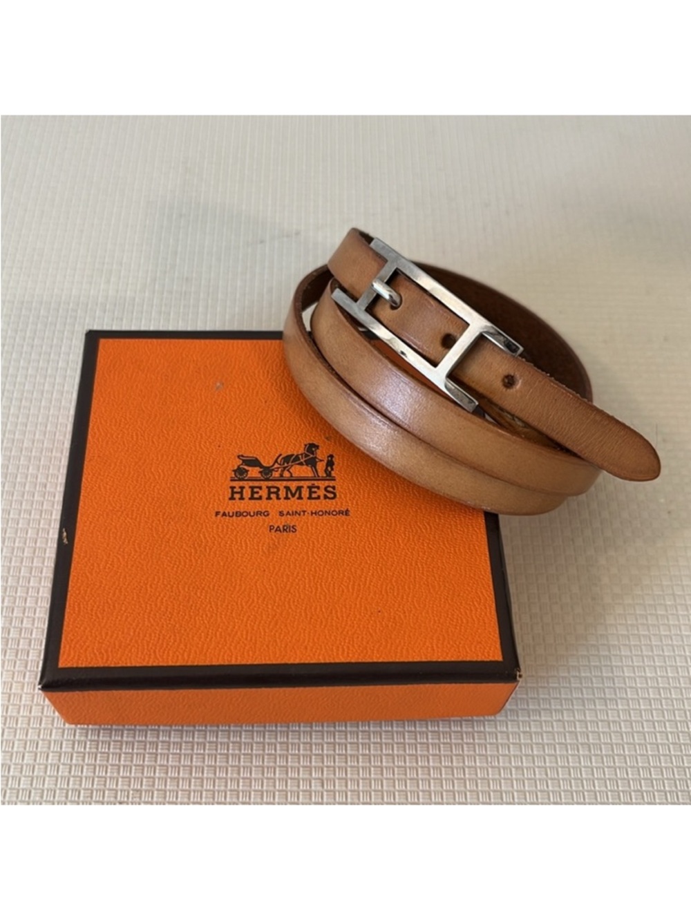 Hermes Leather Wrap Bracelet